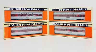 Lionel Santa Fe Illuminated Pullman Passenger Car Set of 4 6-16055-57 60 NOS - Image 1 of 4