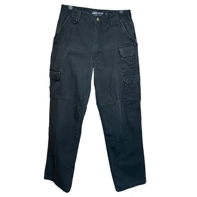 Pantalones utilitarios de carga 5.11 Tactical Series para hombre de lona negra #74251 talla 30x32 Foto 1 de 4