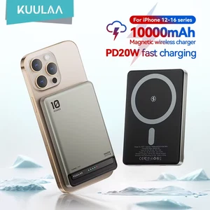 Banco de alimentación magnético KUULAA 10000 mAh 20 W cargador inalámbrico rápido para iPhone MagSafe - Imagen 1 de 10