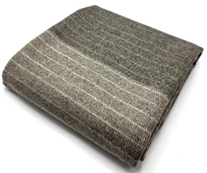 Grey Brown Wool Fabric Stripe Remnant Wool Cushions Patchwork 3.0m x 1.20m 400g - Picture 1 of 8