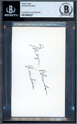 Подписанная карточка с автографом Джорджа Бланды Беккета из BAS 3x5 - Изображение 1 из 2