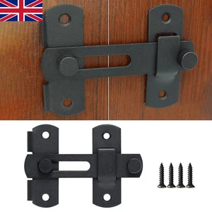 Heavy Duty Large Garden Gate Shed Flip Door Tower Bolt Black Latch Catch UK - Bild 1 von 8