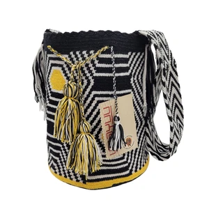 Colombian 🇨🇴 Handmade Large MANY COLORS Wayuu Tribe Mochila Bucket Boho Bag - Picture 1 of 11