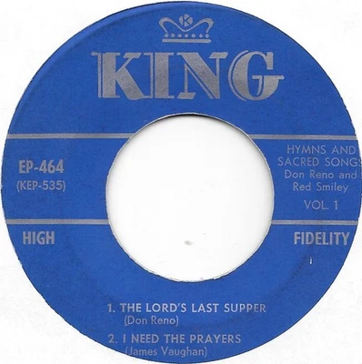RENO & SMILEY Hymns & Sacred Songs Vol 1 on King hillbilly gospel EP 45 HEAR Foto 1 de 2