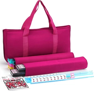 American Mahjong Game Set Complete Western Mah Jongg Set - Red Burgundy Soft Car - Picture 1 of 7
