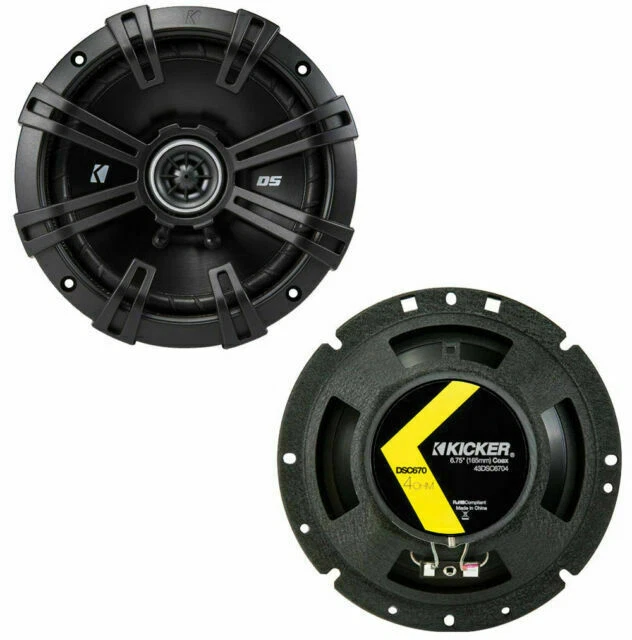 KICKER DSC670 6.75'' 4-ohm Coaxial Speakers - Pack of 2 (43DSC6704)