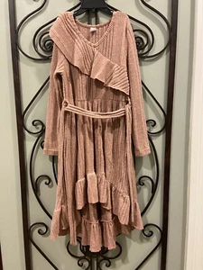 Girls Size 9 Sweater Dress With Ruffle Accent , Dusty Rose, Worn Once - Picture 1 of 3