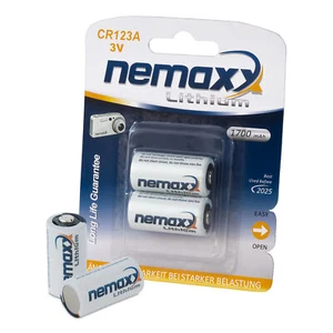 1x blister (2 piezas) Nemaxx 3V foto batería de litio CR123A con 1700mAh - Imagen 1 de 3