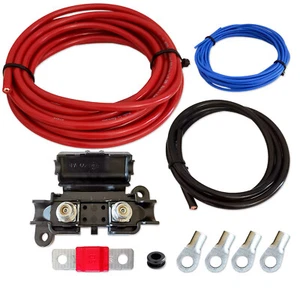 Kabelset 10mm² 6m ECu Batteriekabel 50A Sicherung KFZ HiFi Camper 6V 12V 24V 32V - Afbeelding 1 van 3
