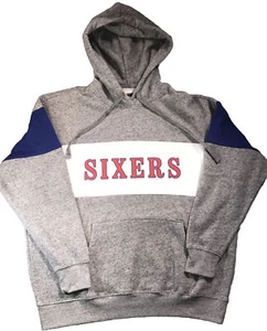Felpa con cappuccio uomo Philadelphia Sixers 76ers taglia small grigio colorblock portellone NBA - Foto 1 di 5
