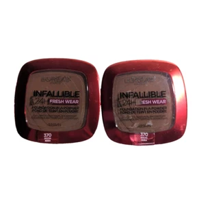 (2) L'Oreal Infallible 24H Fresh Wear Foundation In A Powder, 370 Mocha - Picture 1 of 3