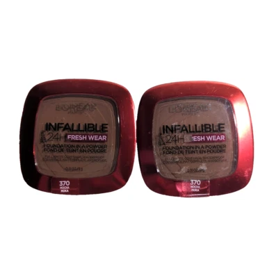 (2) L'Oreal Infallible 24H Fresh Wear Foundation In A Powder, 370 Mocha - Image 1 of 3
