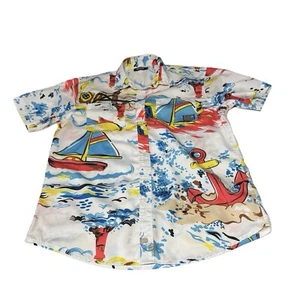 Pink & Dolphin• Short Sleeve Button Shirt•Men's• L• Multicolor• Boats - Picture 1 of 6