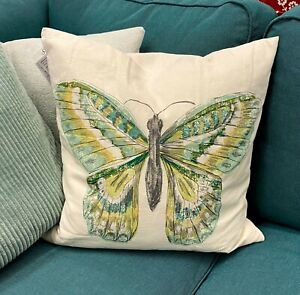 Ikea ROTFJARIL Pillow Cushion Cover 20" x 20" Natural Multi, Butterfly LATEST 