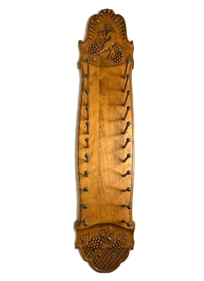 Rare Antique Enkeboll Hand Carved Wooden Wall Spool Rolling Pin Magazine Holder - Image 1 of 4