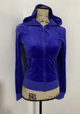 Chaqueta de terciopelo JUICY Couture nueva con etiquetas Y2K púrpura real de lujo de por vida talla S Foto 1 de 4