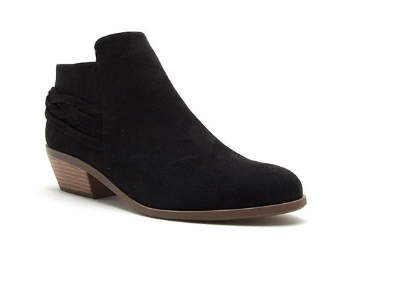 Botines para mujer Qupid Phedra tacón bloque cremallera negros o marrones, tallas: 6,7,8,10 () Foto 1 de 1