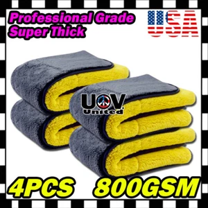 800GSM Thick Microfiber Plush Towel Cleaning No-Scratch Rag Polishing Detailing - Picture 1 of 2