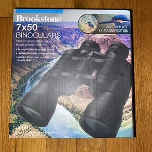 NIB Brookstone 7 x 50 Binoculars w/Carrying Case and Neck Strap 7x Magnification - Picture 1 of 6