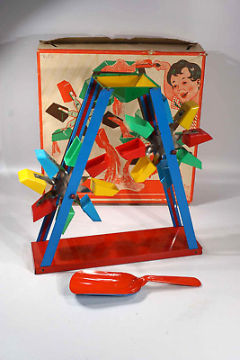 1950er Jahre Lagerfund - B&S Blechspielzeug Sandspielzeug / Sandmühle In Box • 69.99€