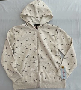 Cat & Jack Girls Zip Hoodie Hearts Size XL(14) NWT - Picture 1 of 3