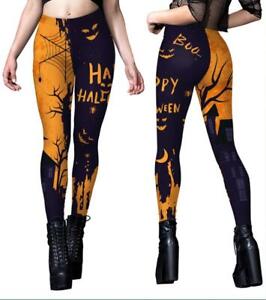 Women's 2023 Fashion Halloween Gothic Horror 3D Printed Leggings Yoga Pants SUNS