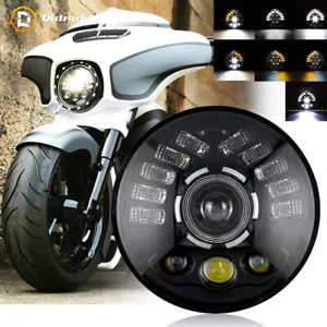 7" inch 150W LED Headlight DRL Projector for Harley Davidson Street Glide FLHX - Picture 1 of 21