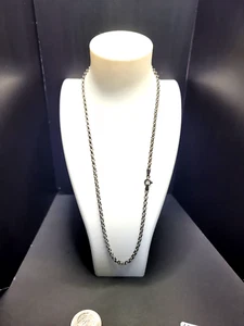 925 Sterling Silver Rolo Chain Rhodium Coated 3mm 18 inch long NEW - Picture 1 of 5