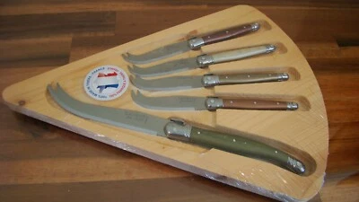 Juego de cuchillos para queso Laguiole Jean DuBost soporte/tablero de cubiertos francés 5 piezas NUEVO Foto 1 de 4