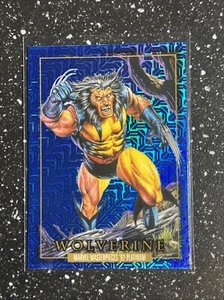 2024 MARVEL MASTERPIECES 1992 '92 PLATINUM WOLVERINE BLUE TRAXX PARALLEL HOLO 94 - Picture 1 of 2