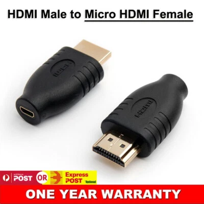 HDMI Type A Male to Type D Female Micro HDMI Connector Adapter for HDTV Camera - Image 1 of 2