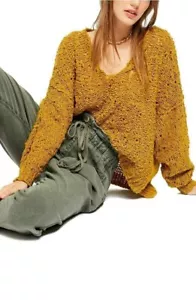 Free People Sunday Shore Pullover Pulli, Gold Show, Größe S - Bild 1 von 13