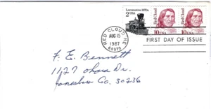 FDC STAMPs US SCOTT 2175 "Red Cloud" 10 CENT 1987 STRIP OF 2 August 15 1987 - Picture 1 of 1