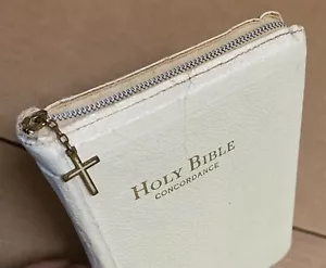 Bible Concordance Revised Standard Version 1962 World Student Zippered white vtg - Picture 1 of 12