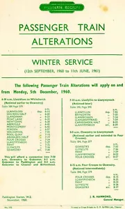 British Railways Handbill 1960 Oswestry Winter Service: Llanidloes, Welshpool BR - Picture 1 of 1
