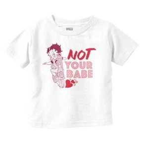 Betty Boop Biker Not Your Babe Heart Cartoon Toddler Girl Youth T Shirt For Kids - Picture 1 of 5