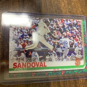 PABLO SANDOVAL 2019 TOPPS HOLIDAY METALLIC SNOWFLAKE PARALLEL CARD #HW88 GIANTS
