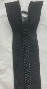 Open End Black Waterproof Zips with YKK Slider 20 22 28 30 32  Up to 108 Inches