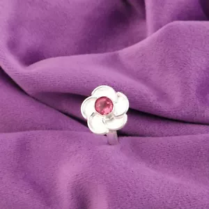 Nuevo anillo de banda de piedras preciosas de turmalina rosa tamaño de todas las tallas plata de ley 925 - Imagen 1 de 6