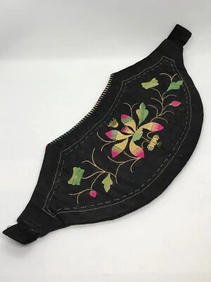 Bolso Bolsa de Algodón Negro Antiguo Chino Hecho a Mano y Bordado Raro  Foto 1 de 4