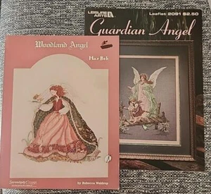 2x Angels Counted Cross Stitch Charts Woodland Angel Guardian Angel - Picture 1 of 10
