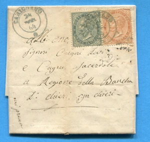 1865 CARIGNANO doppio cerchio AZZURRO VERDASTRO . RARO (295952) - Imagen 1 de 2