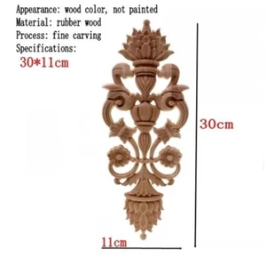 1x Shabby Chic Flourish Furniture Moulding Applique Carving Onlay Wooden Cabinet - Picture 1 of 1