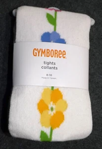 Vintage GYMBOREE - White Flower TIGHTS - Size 8-10 Yrs - Smiles Rainbow - NWT! - Picture 1 of 2
