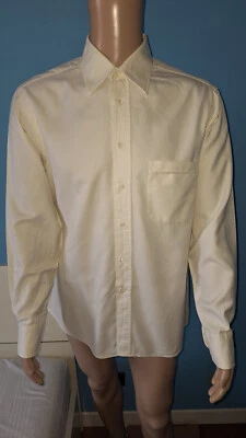 CAMICIA BIANCO PANNA UOMO MANICA LUNGA MARCA HUGO BOSS TAGLIA XL 100%COTONE - Immagine 1 di 4