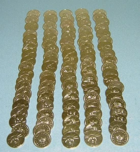 100 TOTALMENTE NUEVOS DORADOS 1/2 MEDIO DÓLAR - TAMAÑO 50 CENTAVOS - FICHAS DE MÁQUINA TRAGAMONEDAS 30PAI - Imagen 1 de 6