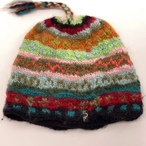 Turtle Fur Colorful Wool Blend Knit Winter Tassel Hat With Neon - Picture 1 of 7