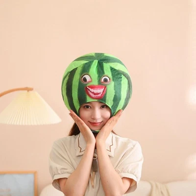 Lindo tocado de felpa y fruta cubierta divertida novedad envoltura para la cabeza capucha de esquí sombreros Foto 1 de 4