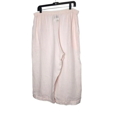 FLAX by Jeanne Engelhart Linen Cropped Pants Women's Large Pink Casual Lagenlook - Image 1 of 4