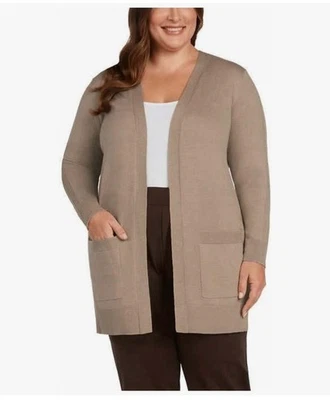 Matty M Women’s Knit Boyfriend Blazer Jacket, Heather Taupe, M - Image 1 of 3